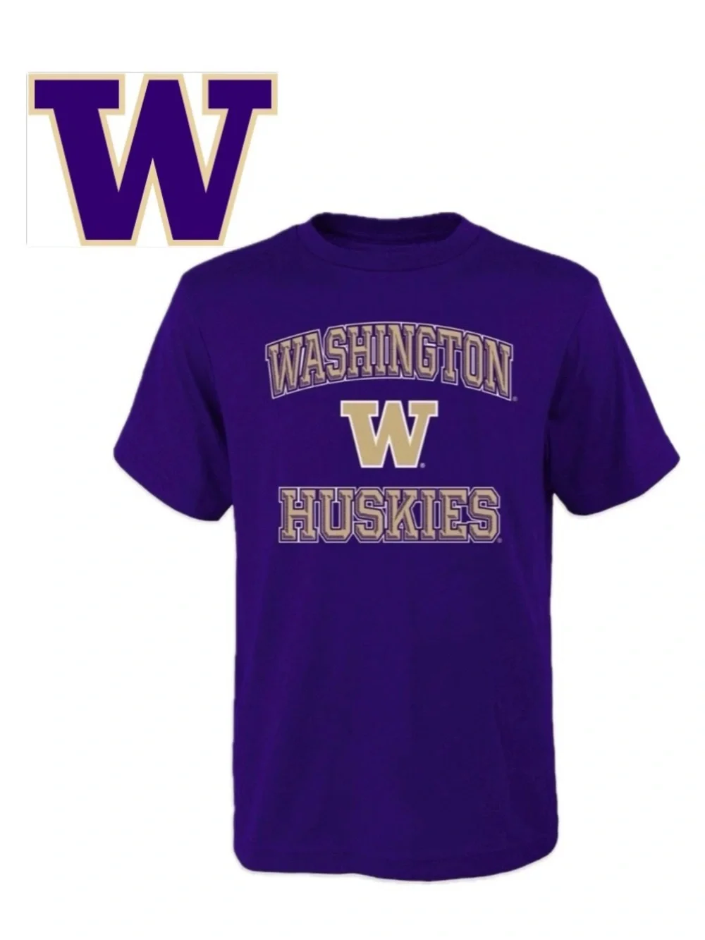 NWT [Gen2] Washington Huskies NCAA Short-Sleeves Shirt Purple Youth XL 18/20